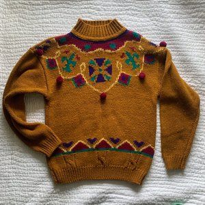 Sweater with Pom and Color Flecks!